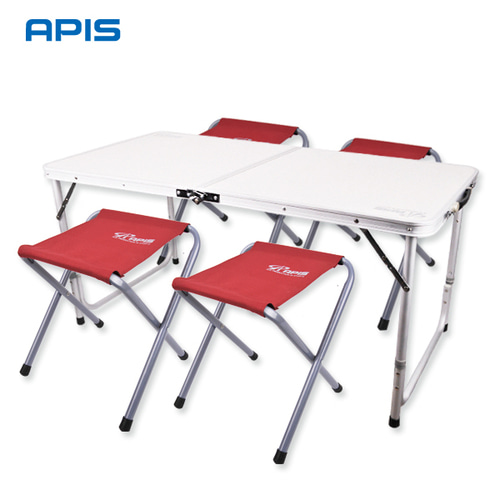 아피스 캠핑마루 패밀리형테이블(테이블+의자4개) 120X60,돈키호테피싱